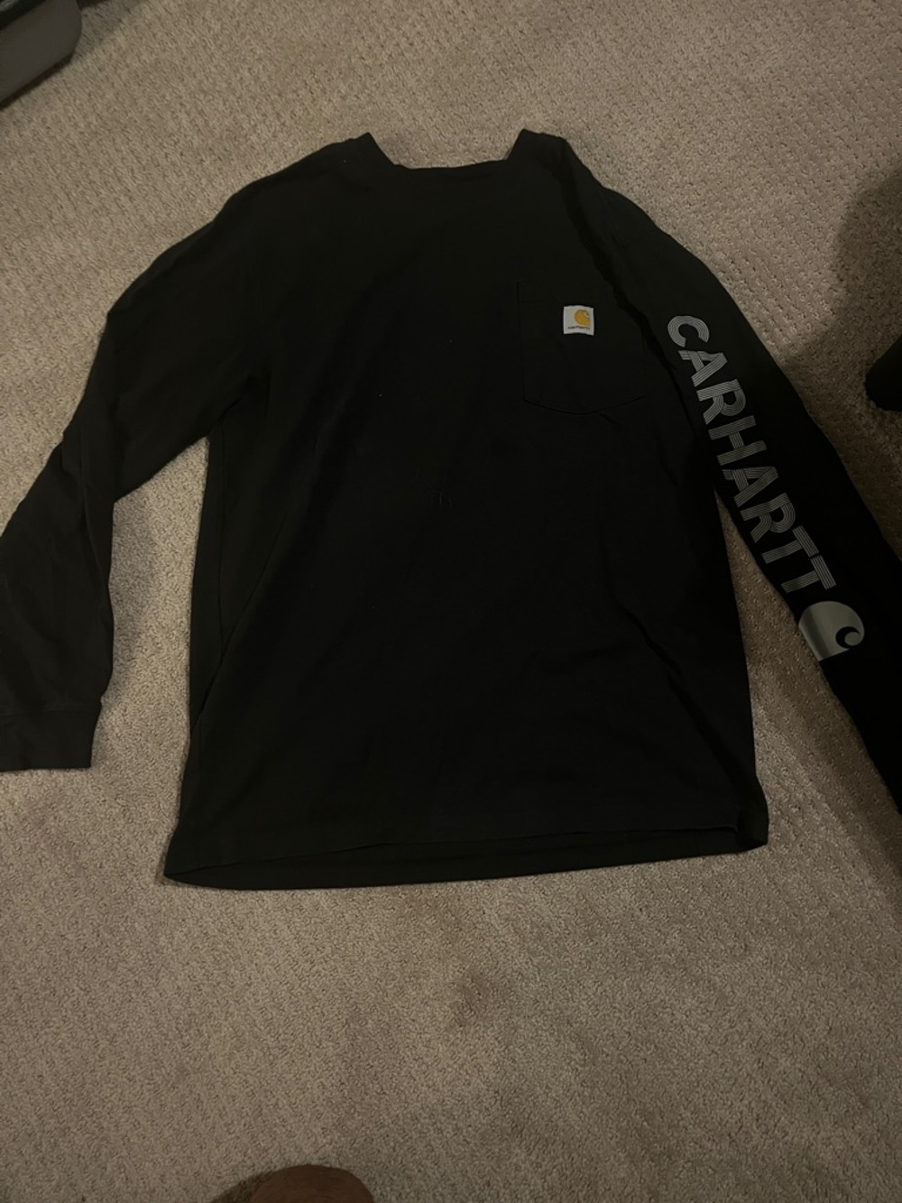 Carhartt Black Graphic Long Sleeve Tee with Sleeve Logo
